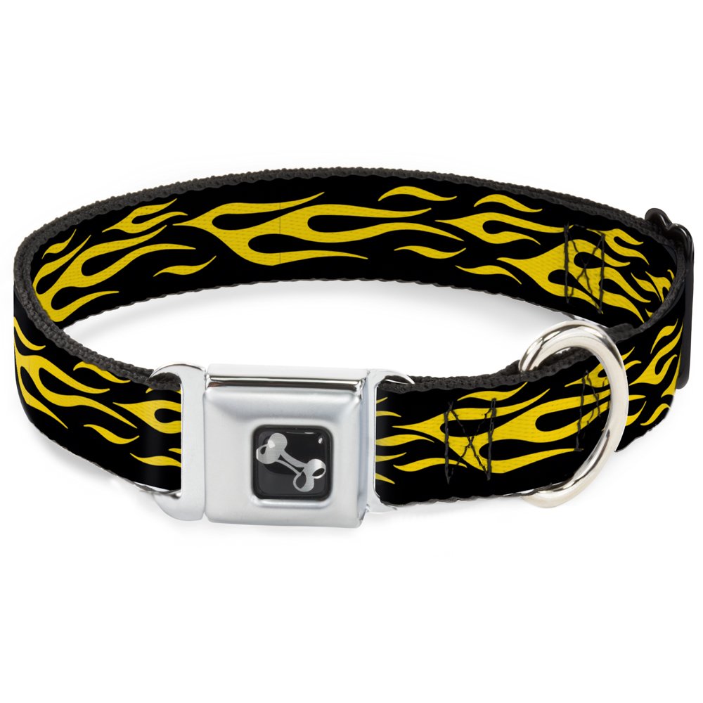 Collier de chien ceinture de sécurité flamme jaune pour balade en ville