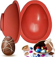 Vista 1 de Webake Moldes de silicona para chocolate, molde grande 3D rompible para huevos de Pascua con 1 martillo para huevos de Pascua
