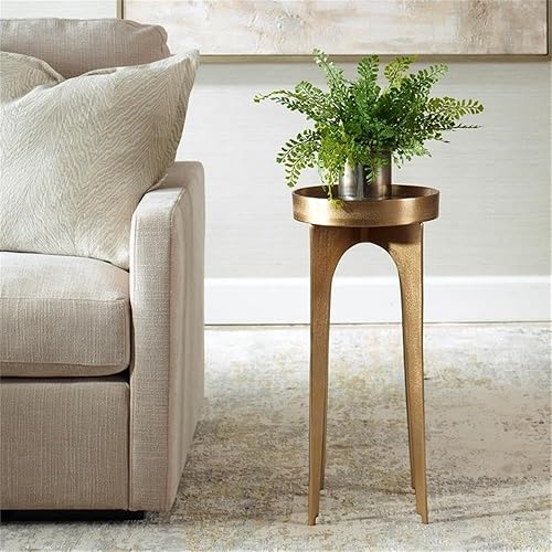 Miniatura 8 de BOWERY HILL Mesa decorativa de aluminio de 24.3 pulgadas de alto x 12.2 pulgadas de ancho x 12.2 pulgadas de profundidad en latón antiguo