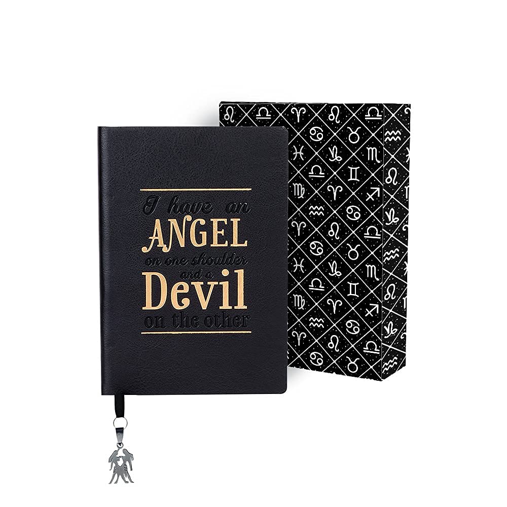 Doodle Zodiac Sign Gemini Diary Notebook - Size B6, 192 Ruled Pages, 80 GSM (Black)