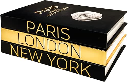 AZEZO Set of 3 Decorative Books for Home Decor –