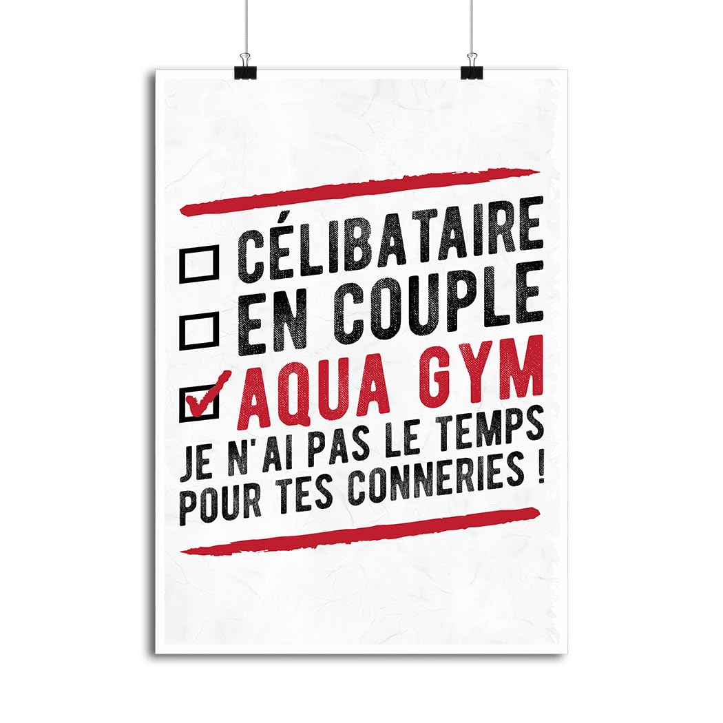 Affiche célibataire en couple aqua gym pour changer des murs vides