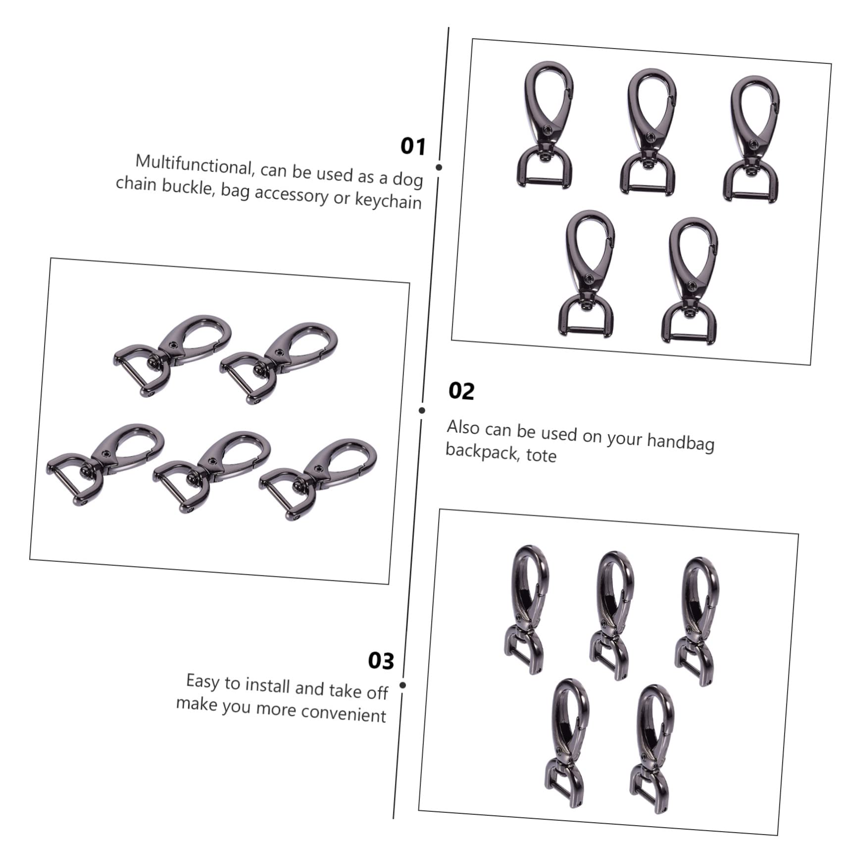 WRITWAA 15stücke Teiliges Taschenverschluss Zubehör Multifunktionale Schnallen Für Umhängetaschen Gepäck Und Schlüsselanhänger Abnehmbar Und Installieren Robustes Material Für
