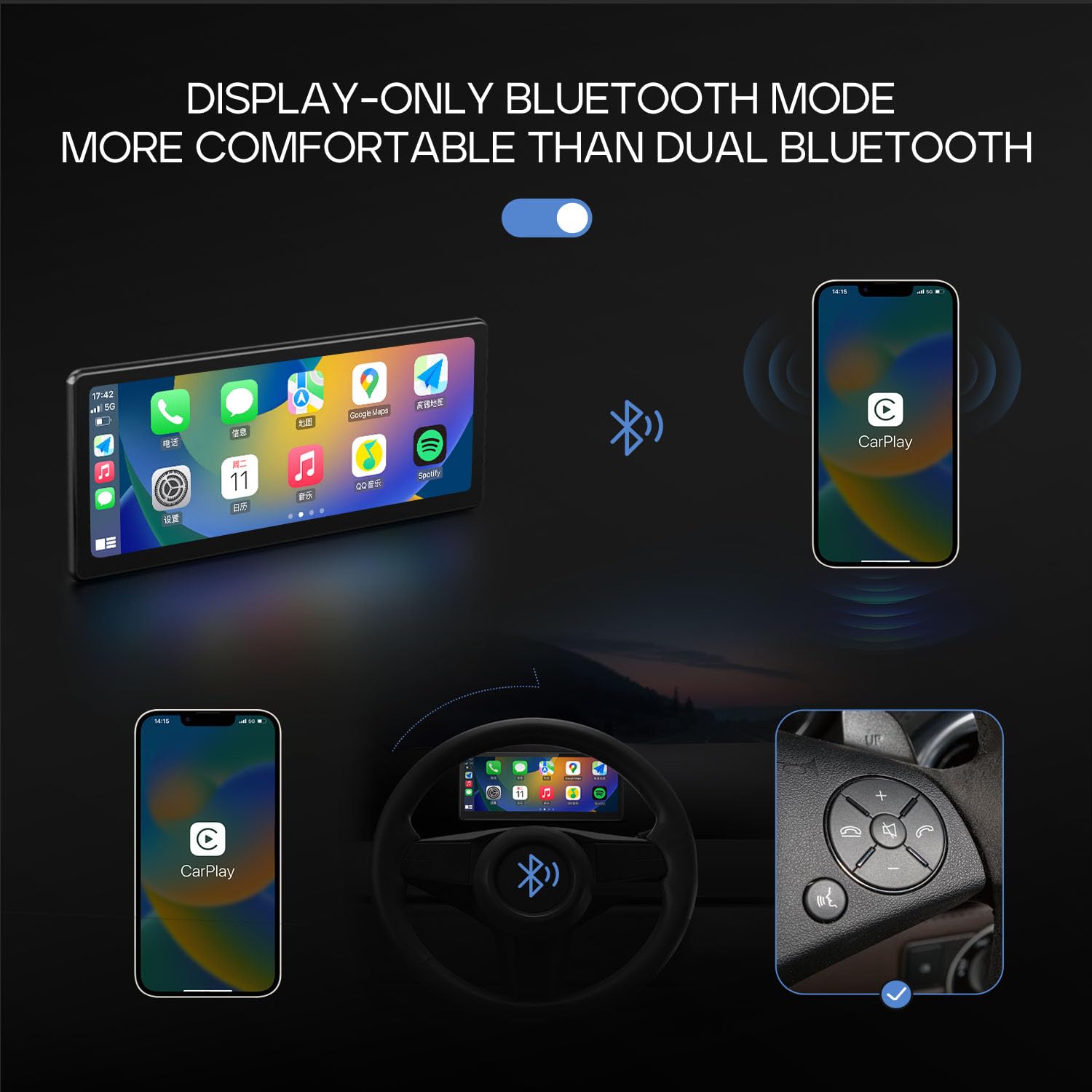 2026 Fully Laminated Screen] CarpodGo T3 Pro Portable 60fps