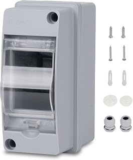 Sicherungskasten Aufputz Verteiler, Verteilerkasten Aufputz ip65 1-reihig für 2 Module, mit Zubehör, Kleinverteiler für Gärten, Famiglia, Feuchtraum