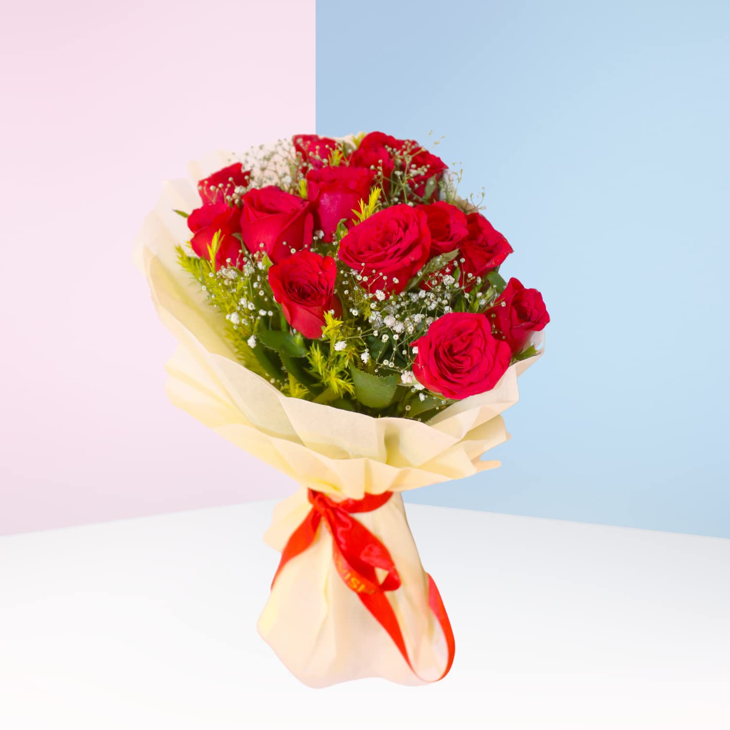 Bigwishbox Premium Fresh 21 Red Roses Bouquet Wrap with Tissue