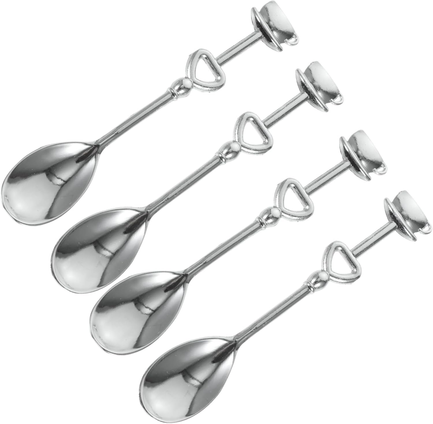 LIFKOME 24pcs Metal Coffee Spoons Creative Smooth Design for Dessert Mixing Wedding Birthday Portable Easy to Use Coffee Bar Accessories
