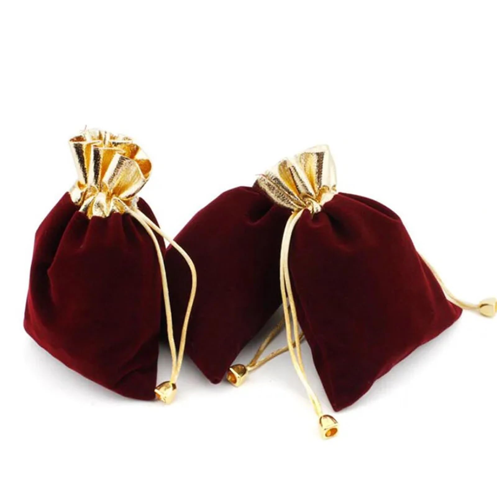 Ansteckblume BräUtigam 50 Stück Samtbeutel, Flanell-Schmucksäckchen, vergoldete Verpackungsbeutel, Kordelzug, Geschenkbeutel, 3 Spezifikationen | 9x12cm