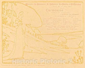 Art Print Maurice Dumont, Carmosine, 1895, Historic Wall Decor 10in x 08in