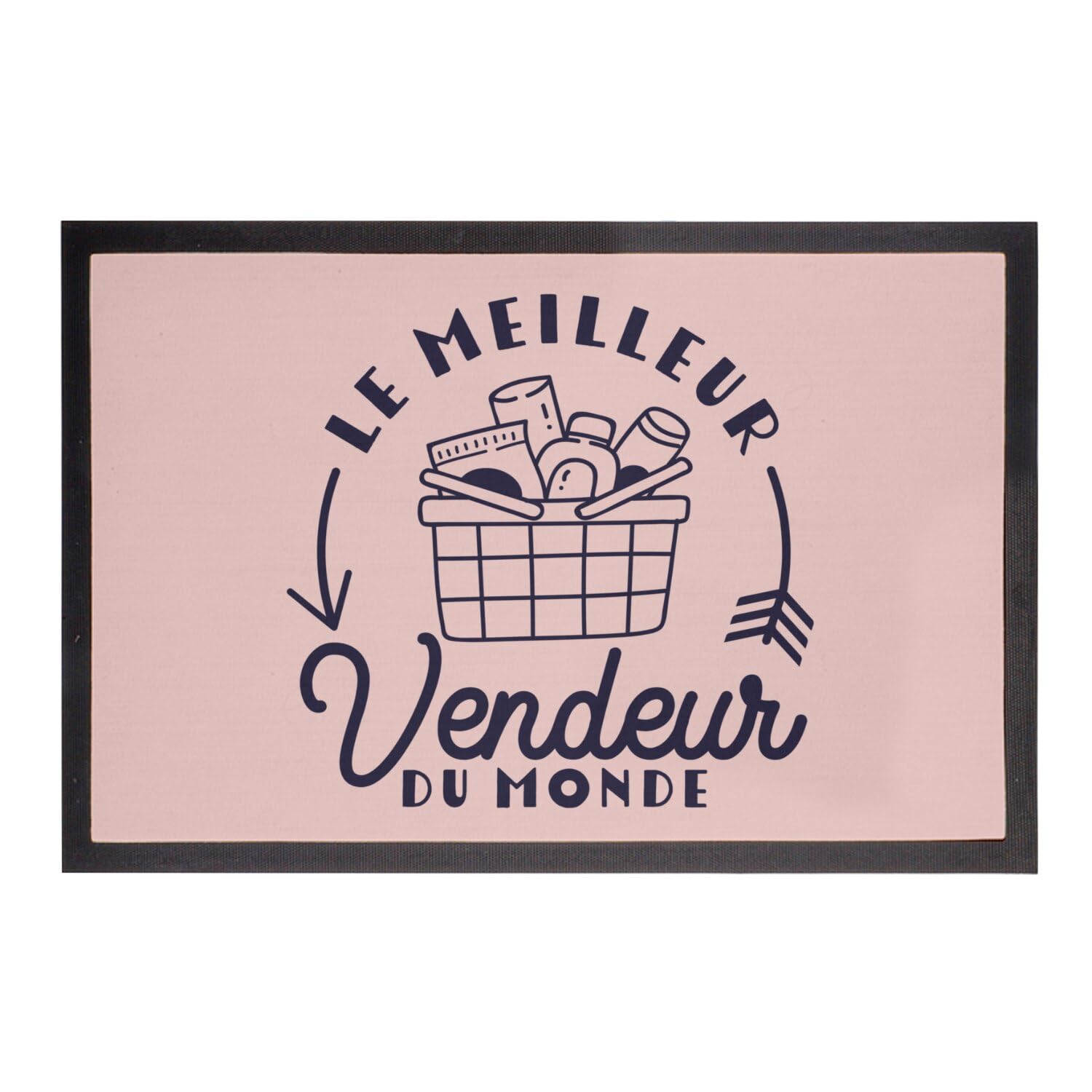 Paillasson rose rectangulaire tapis d'entrée maison 75x50cm