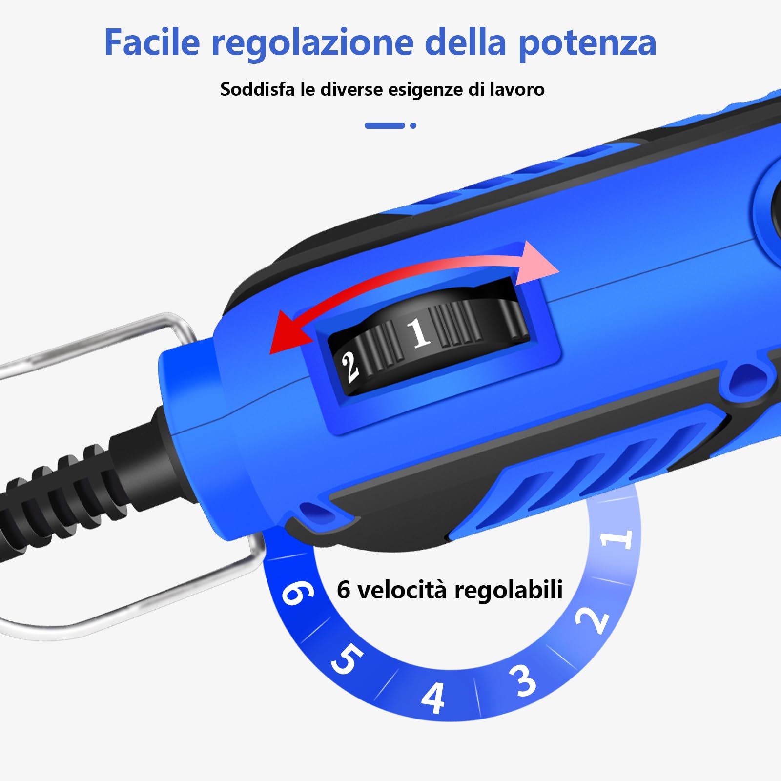 Strumento Multifunzione,252pz Accessori Trapano, 135W Mini Utensili Rotanti Multiuso Kit, 6 Velocità Regolabili 10000-32000 RPM,Utensile Rotante Multifunzione Per Taglio, Lucidatura e Fai da te