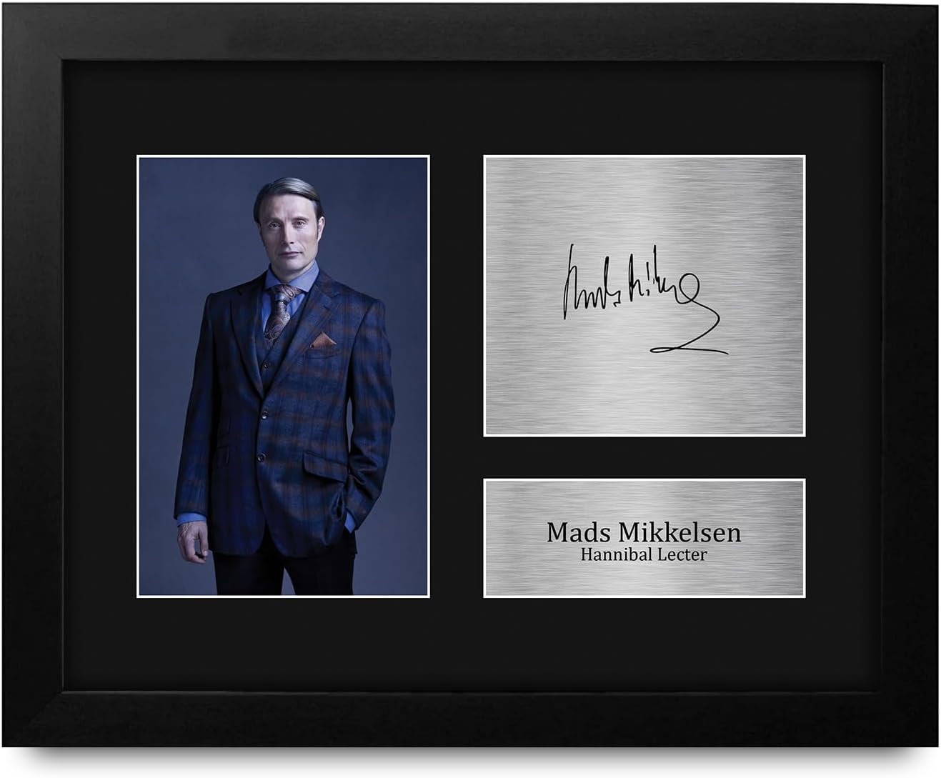 HWC Trading Mads Mikkelsen Hannibal Framed Gifts Printed Signed Autograph Picture for TV Show Fans - US Letter Size