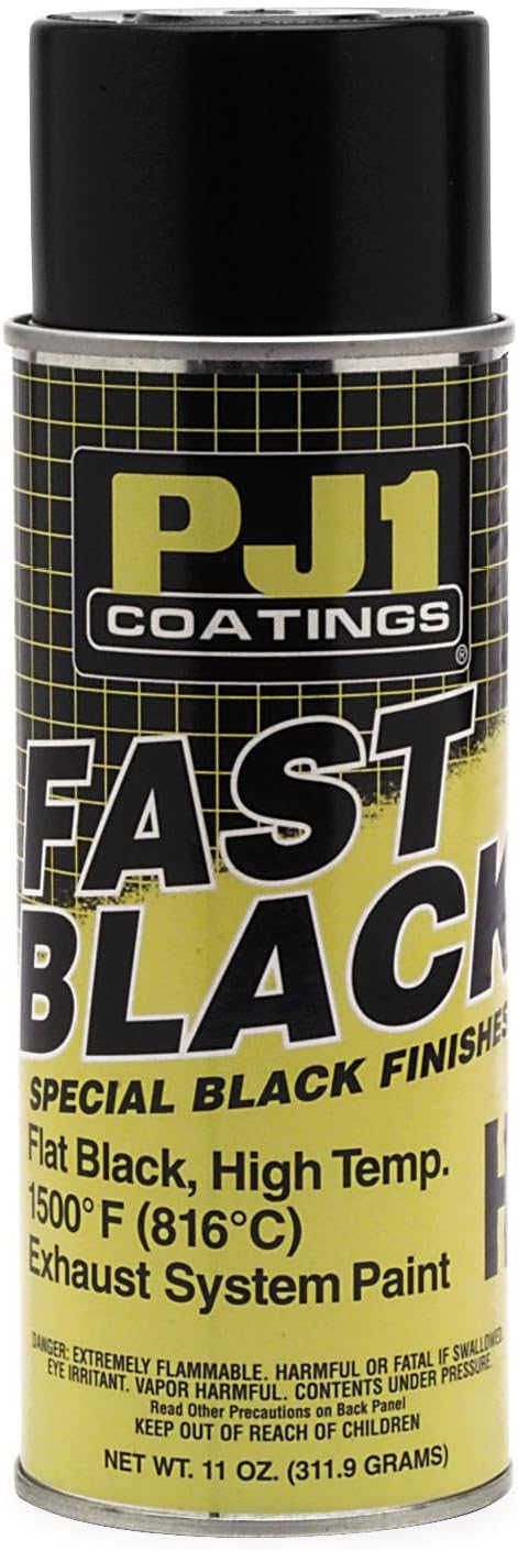 PJ1 16-HIT Flat Black Hi-Temp Spray Paint (Aerosol), 12 oz