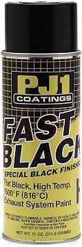 PJ1 16-HIT Flat Black Hi-Temp Spray Paint Aerosol, 12 oz