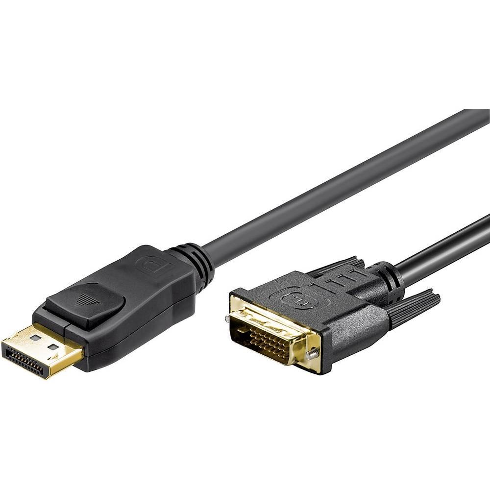 Goobay 51961 DisplayPort/DVI-D Adapter Cable 1.2, Gold-plated, 2 m Cable Length
