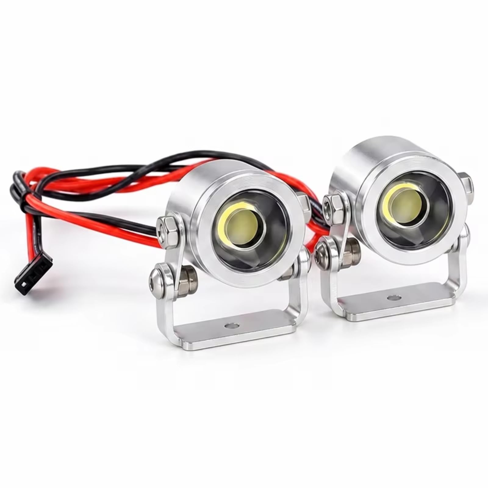 RC Car Parts Compatible with TRAXXAS for TRX4 for Axial for SCX10 YK 1/10 RC Crawler Truck Upgrade Parts Aluminum Spotlight Roof Light(Silver)