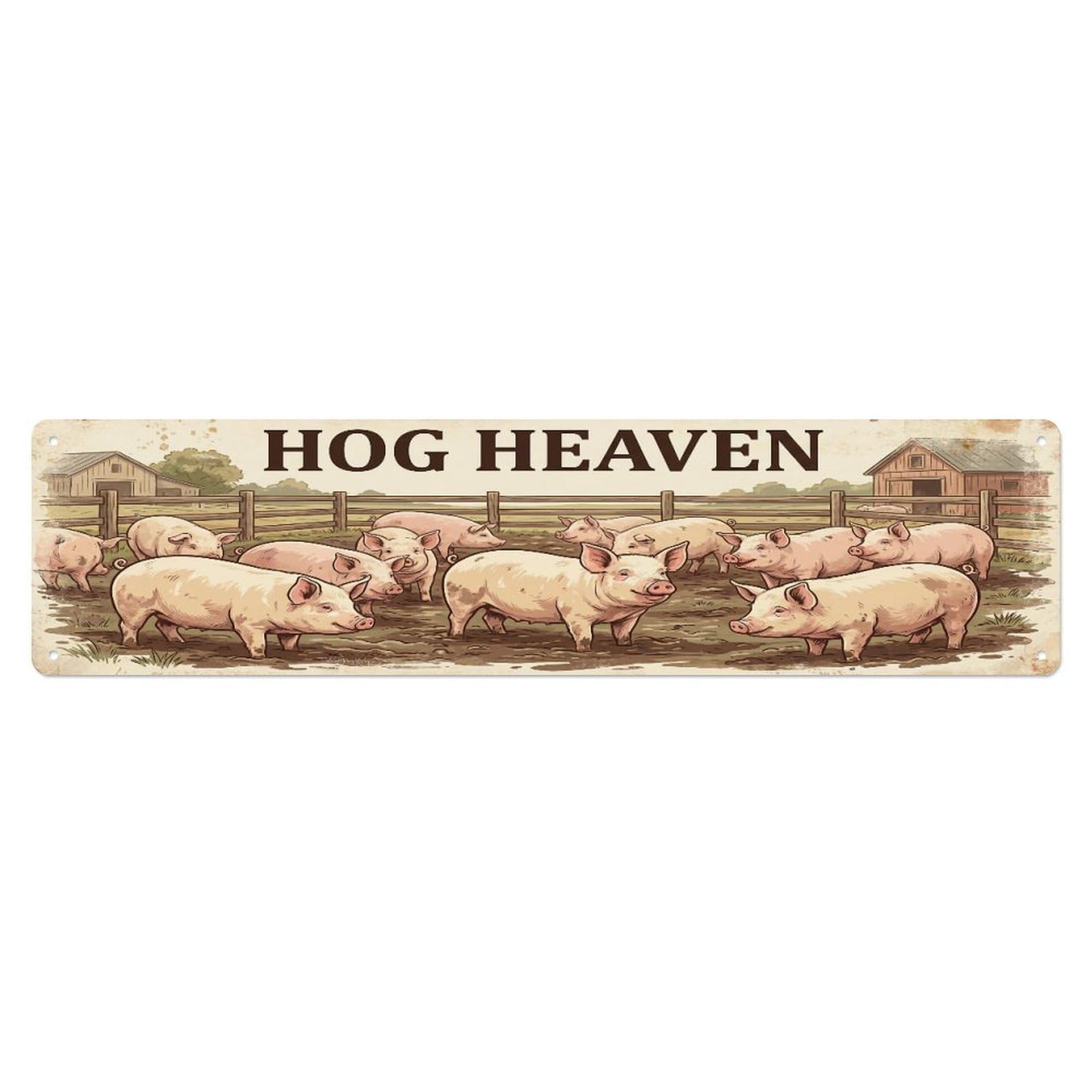 Xanthor Style Metal Tin Sign Vintage Pen Oink Pig Farmhouse Funny Pig Backyard Farm