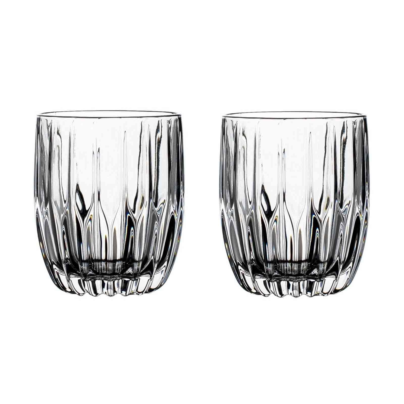 vaso de agua Tazas de vidrio talladas con rayas vintage, vasos transparentes sin plomo, 285/355 ml(Pequeño)