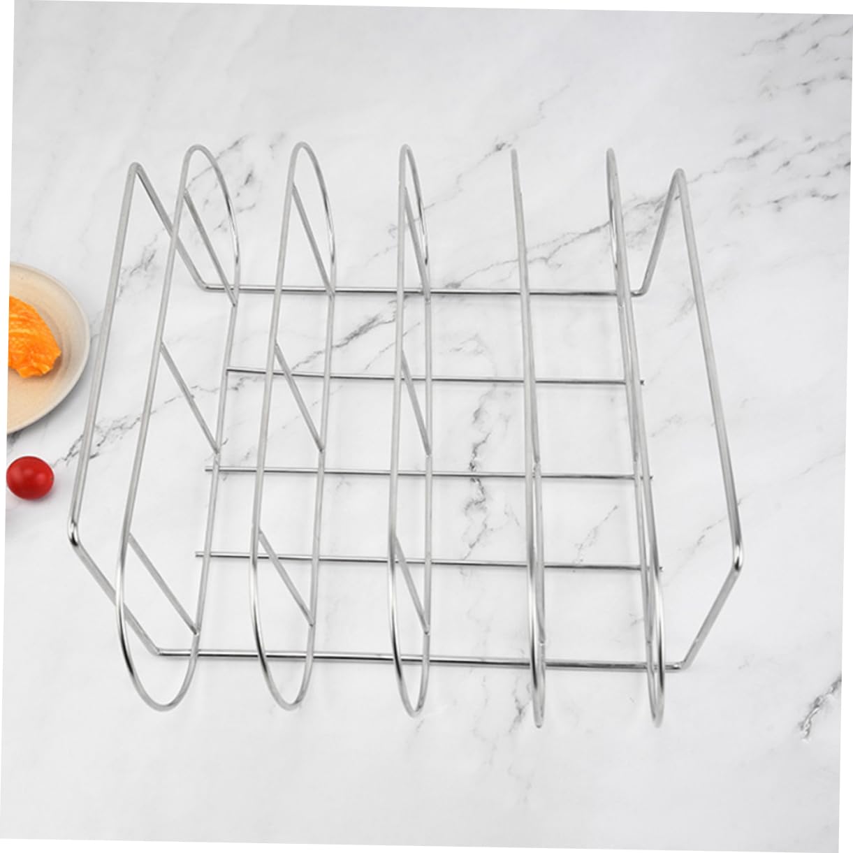 BESPORTBLE Supporto per Barbecue in Metallo Griglia per Bistecche e Costine per Grigliate all’Aperto in Acciaio Inox Resistente alle Alte Temperature Facile da Pulire per Campeggio Picnic