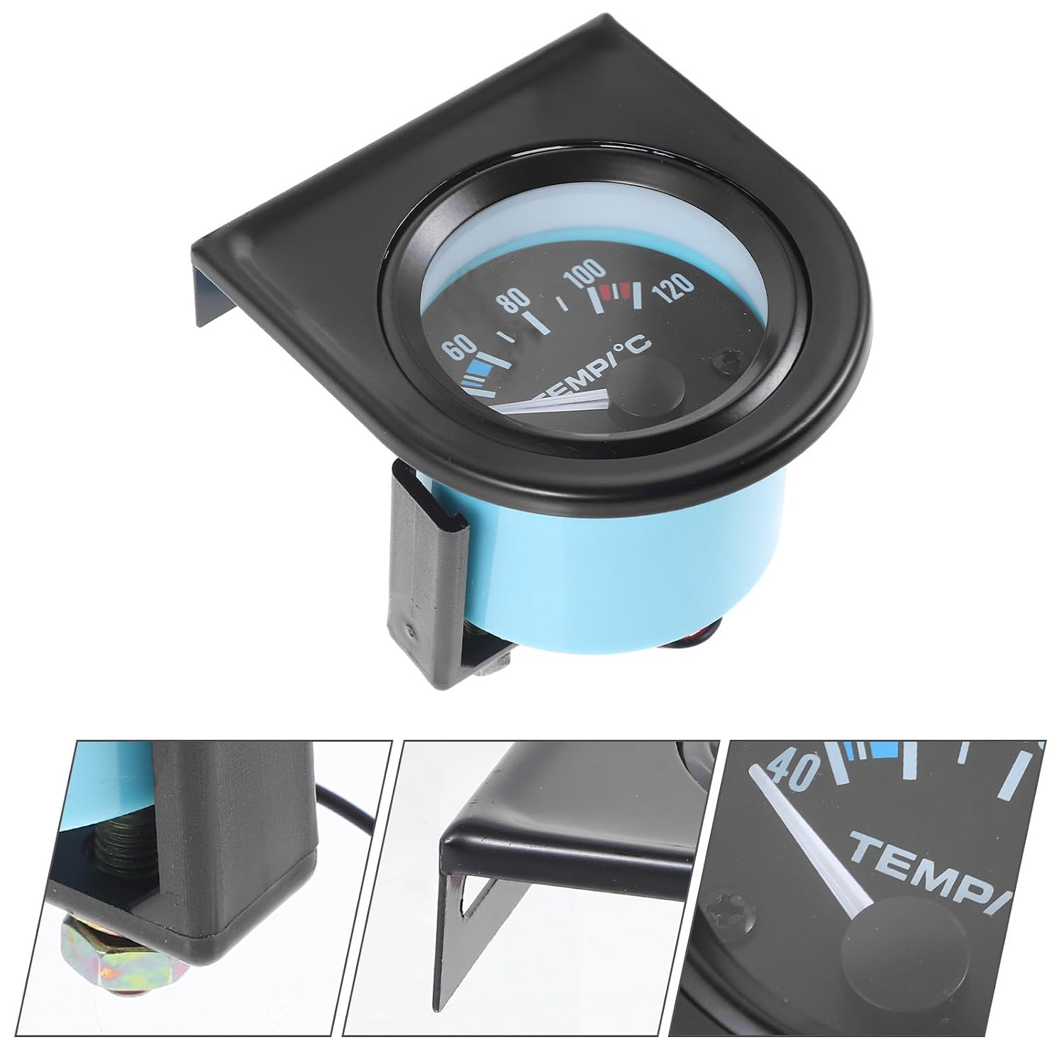 Alasum Mechanical 52mm Water Temperature Gauge Lever, Aluminum Alloy Car Water Temp Meter 40-120℃ for Automotive Engine Cooling System