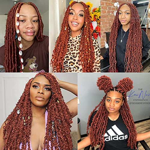 Cookoo 8 Packs Copper Red Pre-Separated Springy Afro Twist Hair 16 Inch Synthetic Marley Crochet Braiding For Distressed Soft Locs Natural Twist Braiding Hair Synthetic Hair Extension For Women (10 Strands/Pack 350#) #TOP6