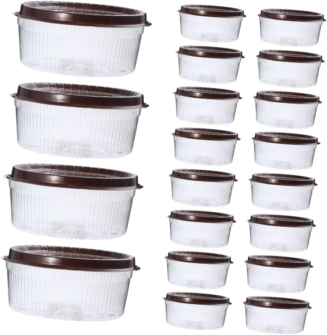 PRETYZOOM 20pcs 8-inch round Plastic Cake Boxes Tall Cake Storage Containers with Lids for Bakery Pastries and Cupcake Carriers