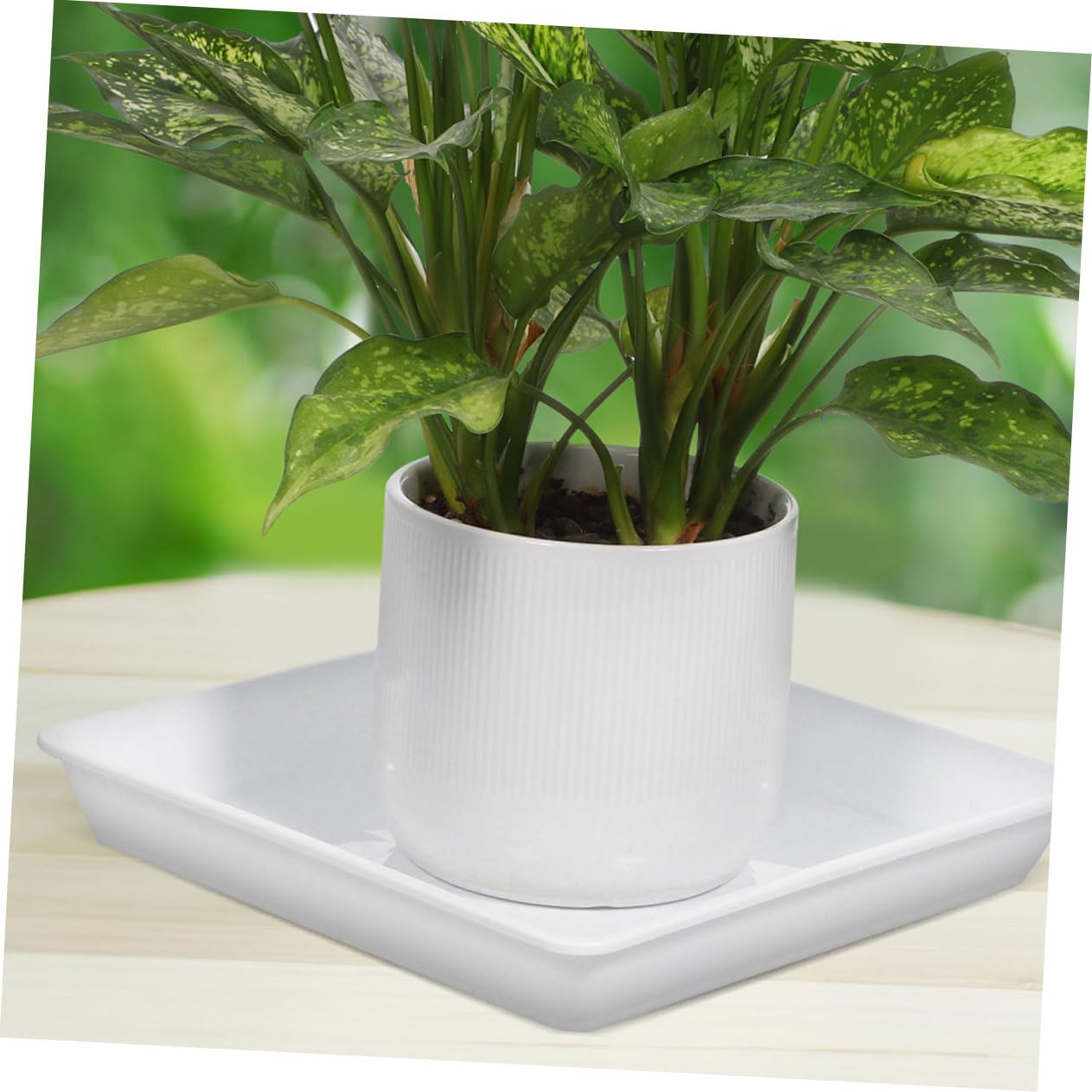 UPKOCH 2 Platillos para Macetas Cuadrados De Plástico Grueso 13.77 Pulgadas Bandeja De Goteo para Plantas Suculentas Jardín Interior Y Exterior Recolección De Agua