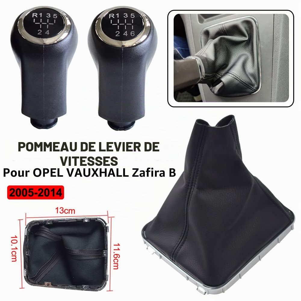 Pour OPEL -Vauxhall -Zafira -B 2005 2006-2014 Pommeau de levier de vitesse 6 vitesses Jeu R sur le dessus