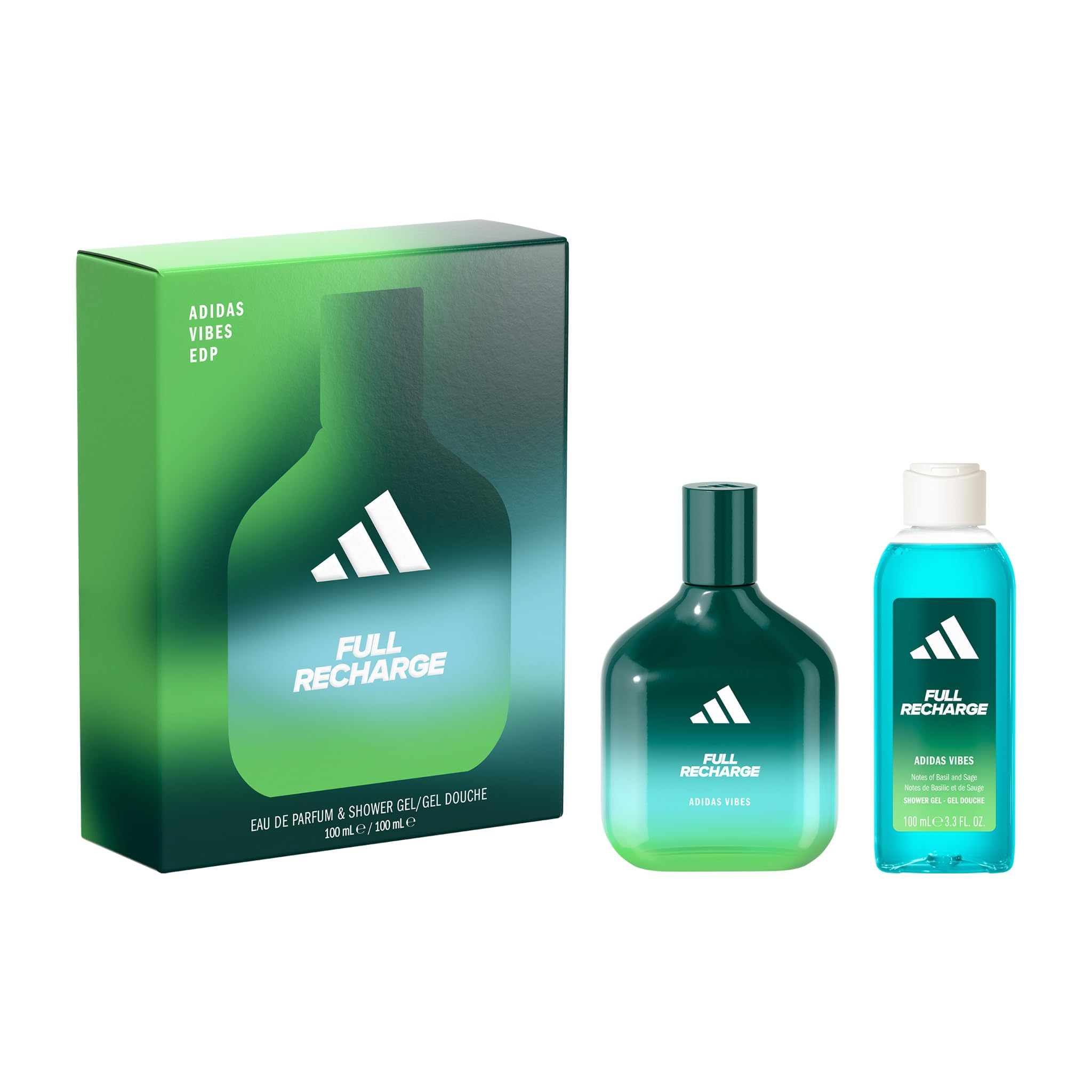 Adidas Vibes Full Recharge Gift Set for Men (Eau de Parfum 100ml + Shower Gel 100ml)-picture-33