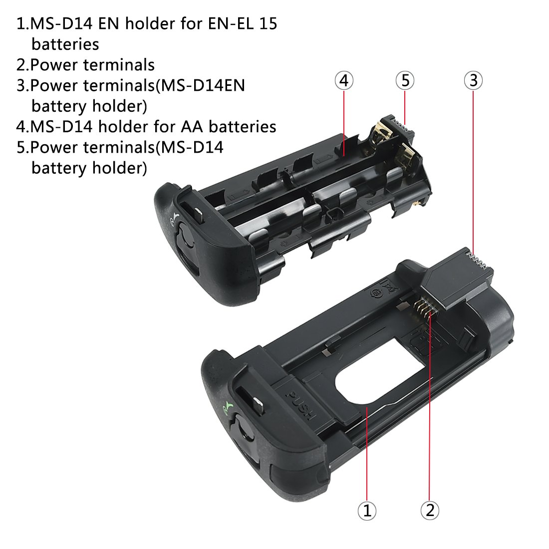 Amazon.com : DSTE Pro MB-D14 Vertical Battery Grip + 2PCS EN-EL15