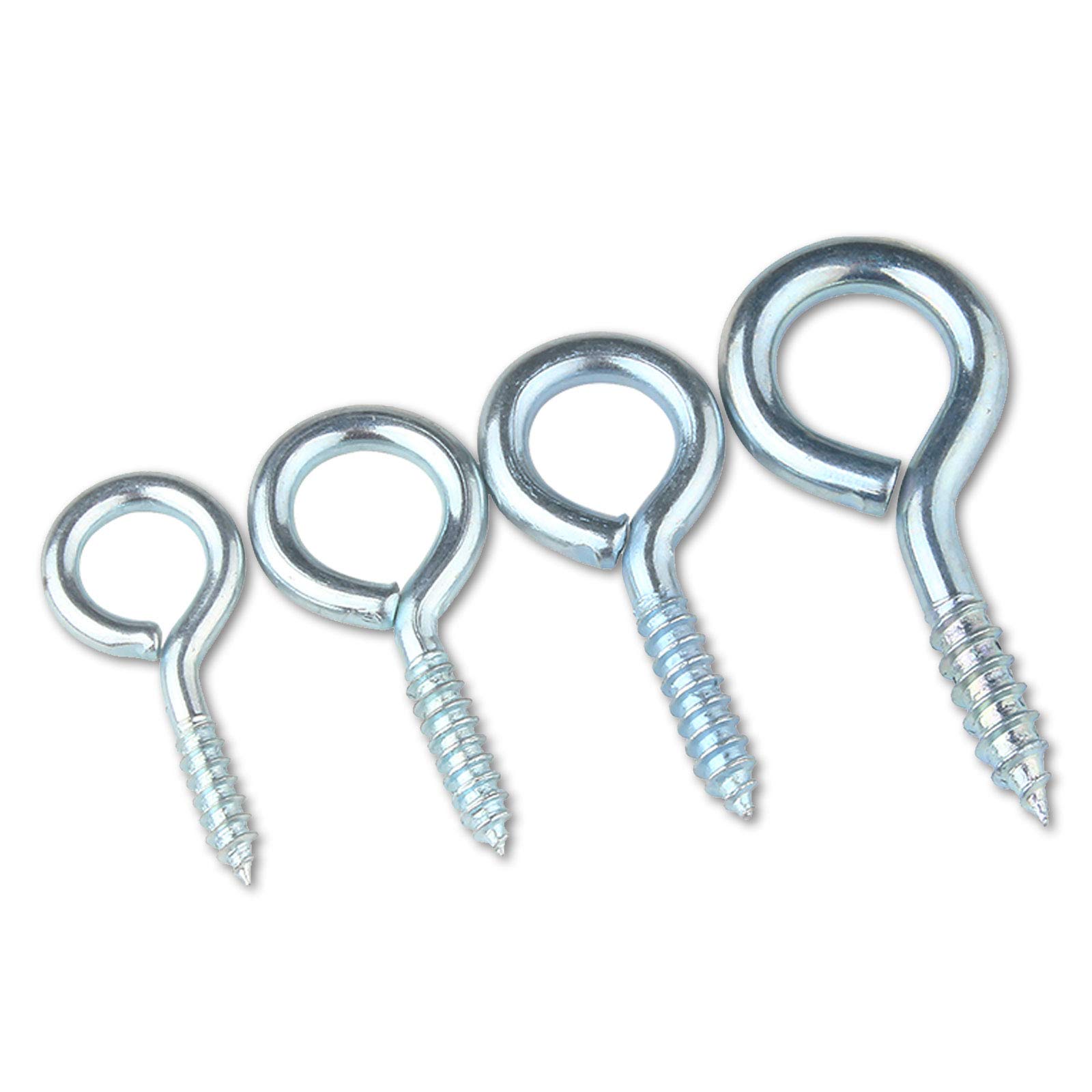 Screw Eyes Zinc Plated Metal Eye Shape Screw Self Tapping Screws Includes (3# 1inch 50 pcs)