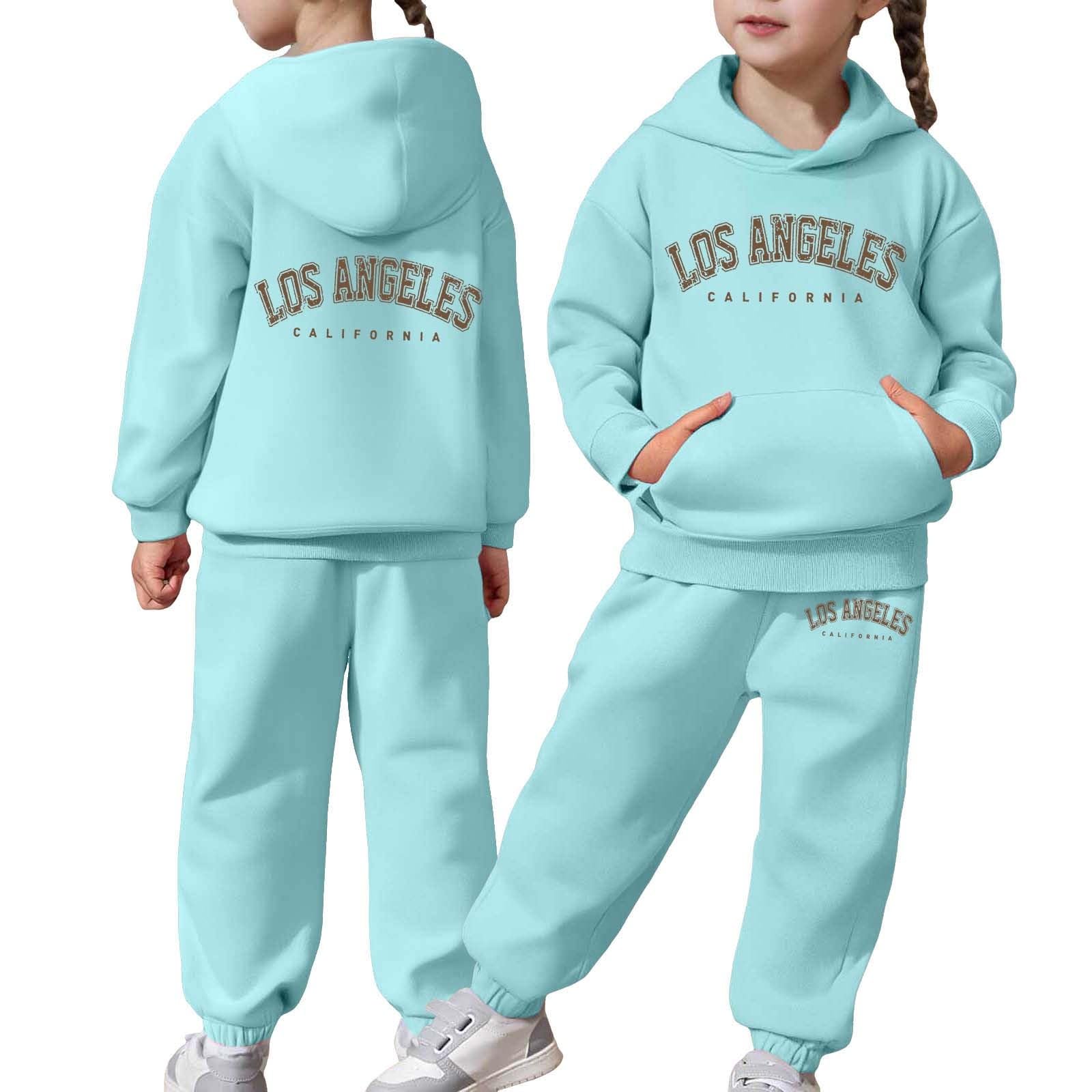 Ensemble Hiver Enfant Fille Sweat a Capuche Et Pantalon Vetement Ado Fille Chic Et élégant Mignon Confortable a la Mode Casual Loisirs Sport Vacances Costume 2-13 Ans