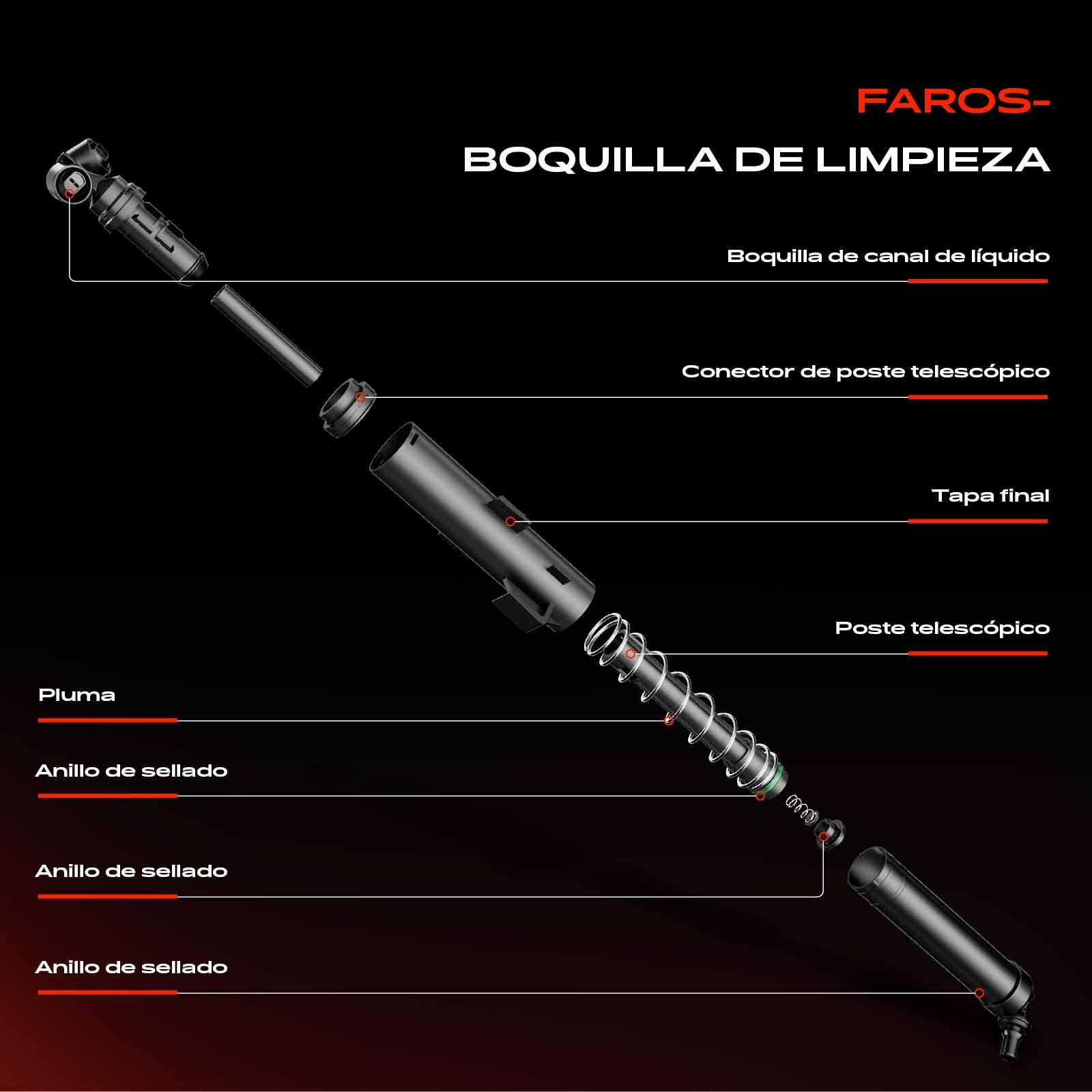 Frankberg Limpieza de faros Boquillas de lavado Delantero izquierdo o derecho Compatible con Serie 5 Touring E61 Serie 5 E60 Replace# 61677038415