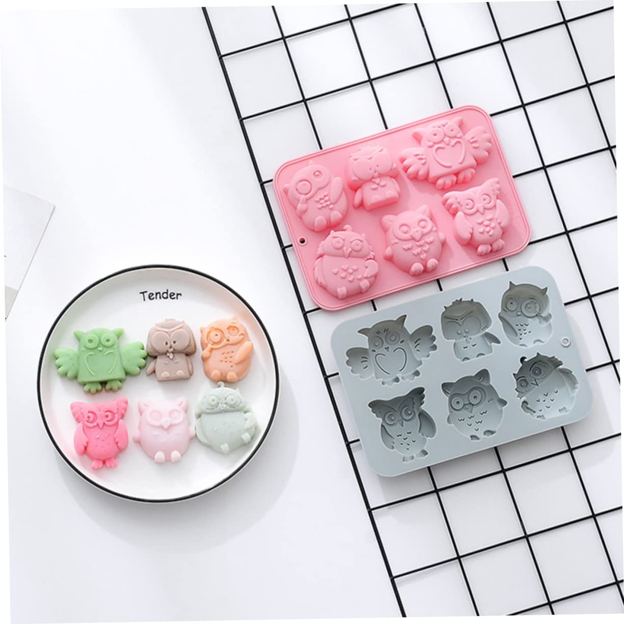 MAGICLULU 3 Set Di Per Dolci in Silicone A Forma Di Gufo Facili Da Sformare Non Adatti Per Ragazzi E Ragazze Per La Casa 2 Pezzi * 3