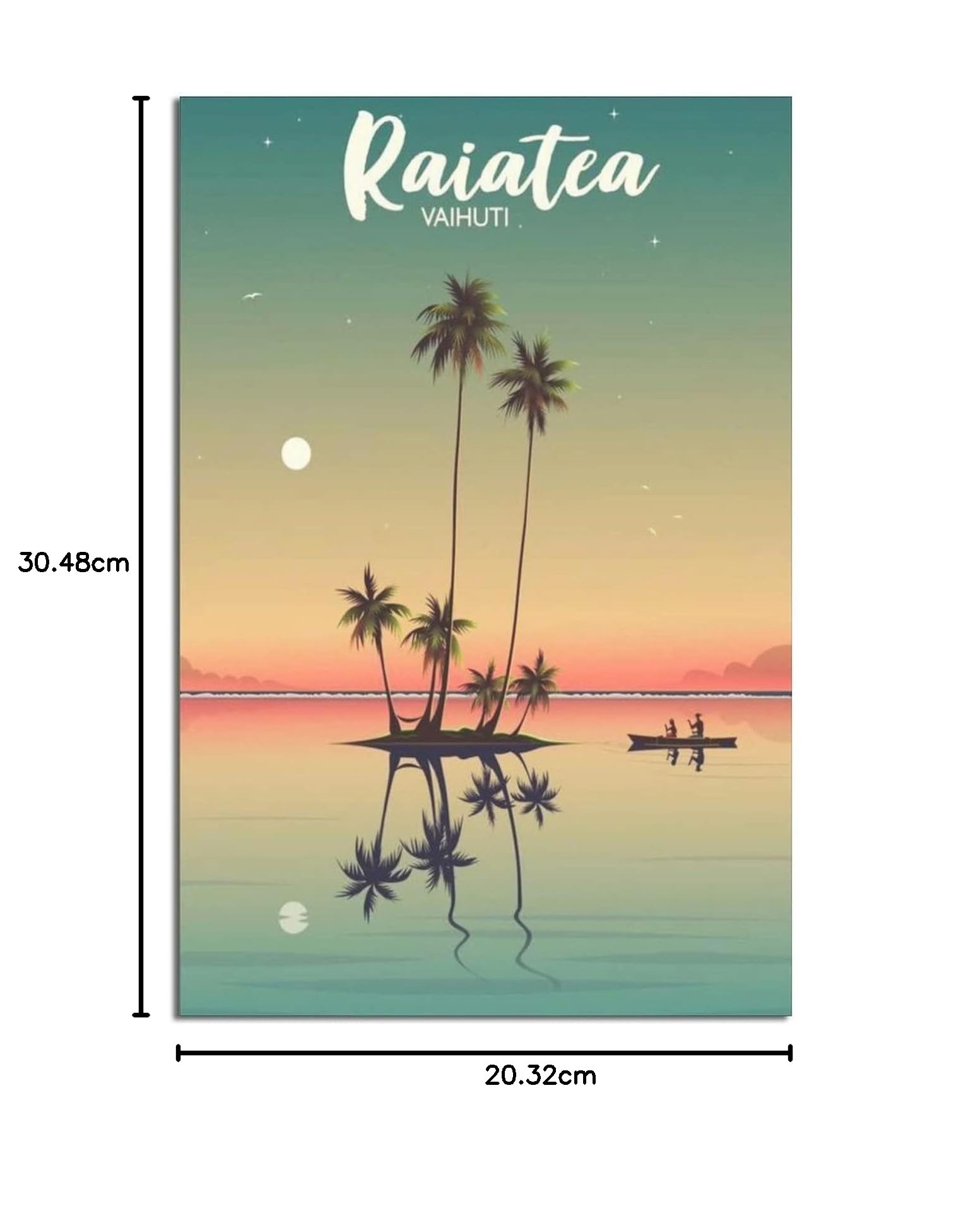 QSWSW Raiatea Affiche de voyage vintage en Polynésie française avec aviron sur toile - Cadeau - Décoration murale - Affiches décoratives modernes pour la famille QSWSW Raiatea Affiche de voyage vintage en Polynésie française avec aviron sur toile - Cadeau - Décoration murale - Affiches décoratives modernes pour la famille