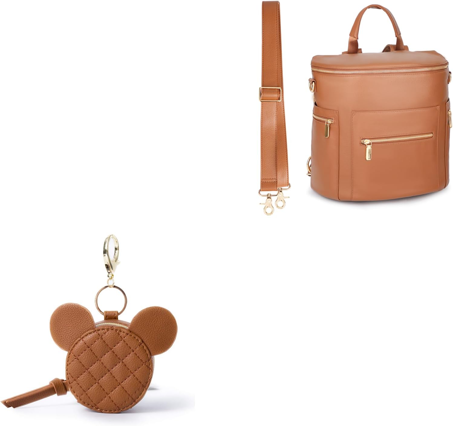 miss fong Diaper Bag Backpack, Baby Bag,Leather Diaper Bag Tote, Diaper Tote Bag Backpack with Changing Pad,with Stroller Organizer