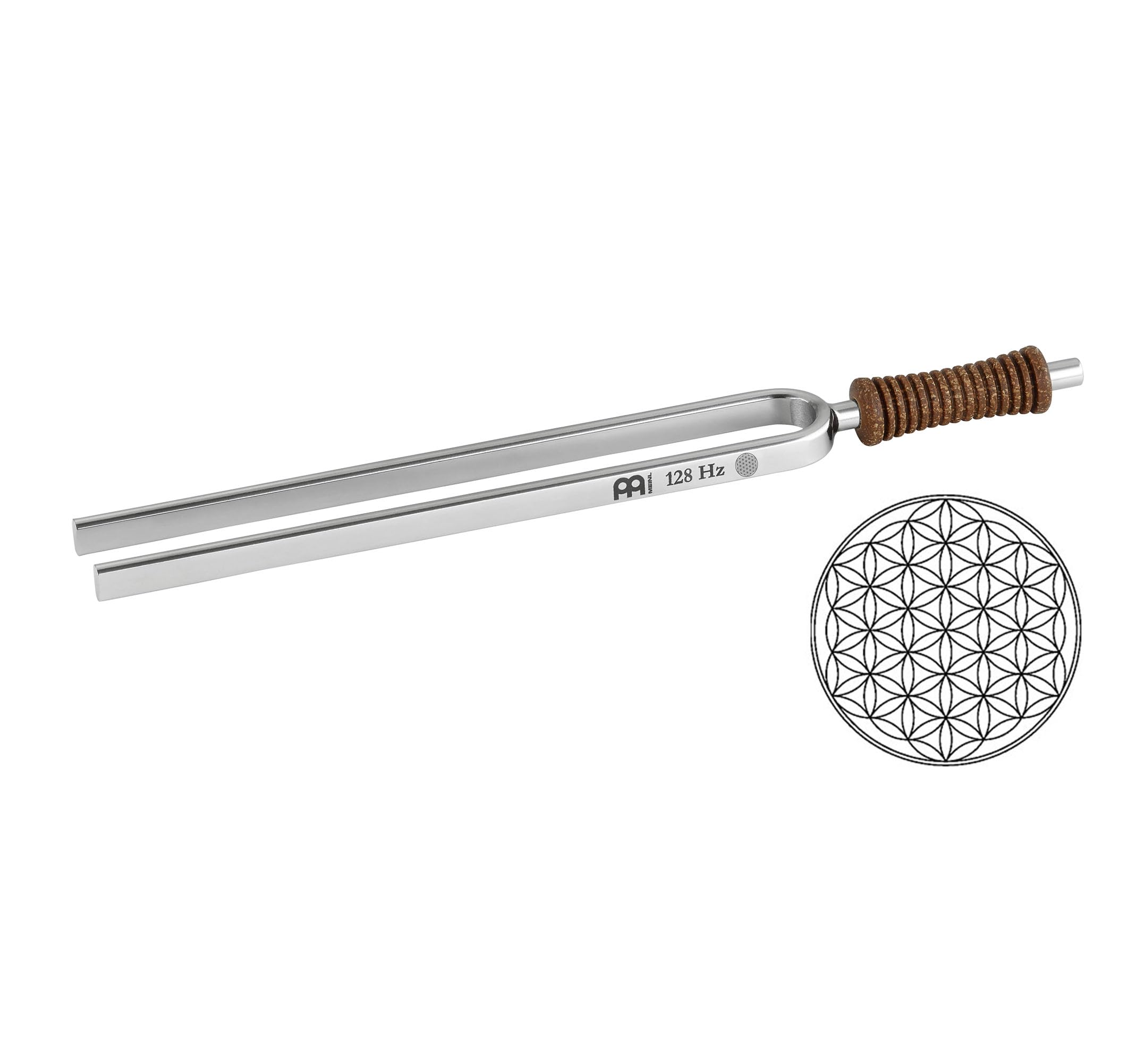 Paquete de diapasón Sonic Energy – Flor de la vida 128 Hz / C3 – Para meditación, terapia, hogar – Incluye accesorio, martillo, bolsa (TF-FOL-BUNDLE)