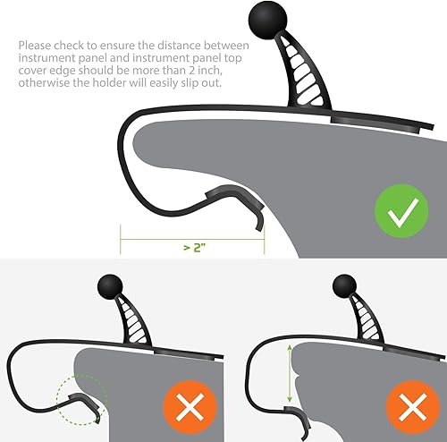 Miniatura 8 de Soporte de teléfono para automóvil, tablero de instrumentos, soporte para teléfono celular, soporte de clip compatible con iPhone, teléfonos