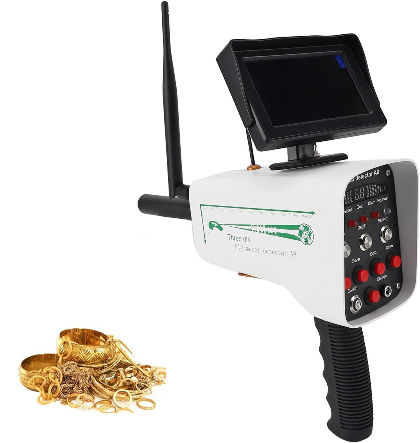 LjlXanthiper Gold Silver Copper Detection,Professional Metal Detector,Underground Metal Finder with LCD Display,Metal Treasure Scanner,1000m Range 30m Depth,For Gold Silver Copper Prospecting