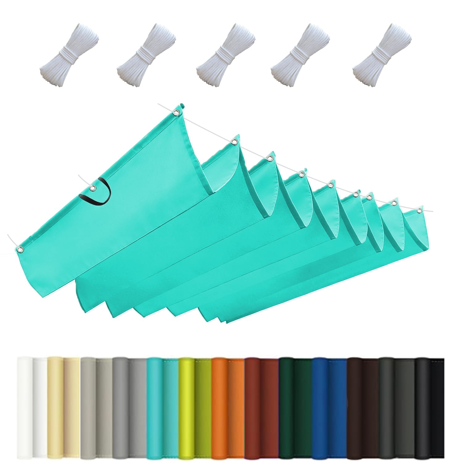 Toldo impermeable de 3,5 x 8 m, adaptación, varios colores y tamaños, jardín, piscina, camping, arena, verde azulado