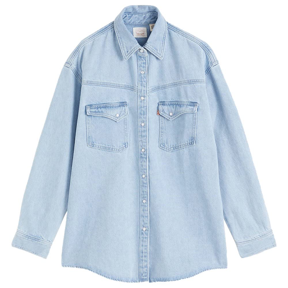 Levi's Women's Dorsey XL Western Shirt, Indigo Stonewash, L