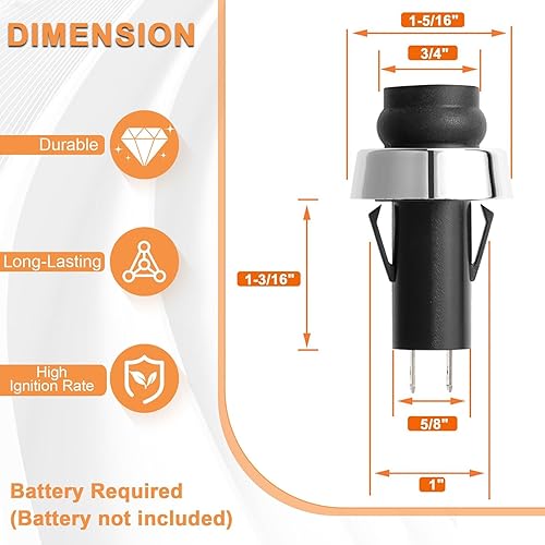 Miniatura 4 de Piezas de repuesto GS4 para parrillas Weber GS4 Genesis II y Spirit II, interruptor de botón de encendido 66220 para Weber Grill Genesis 2 Botón