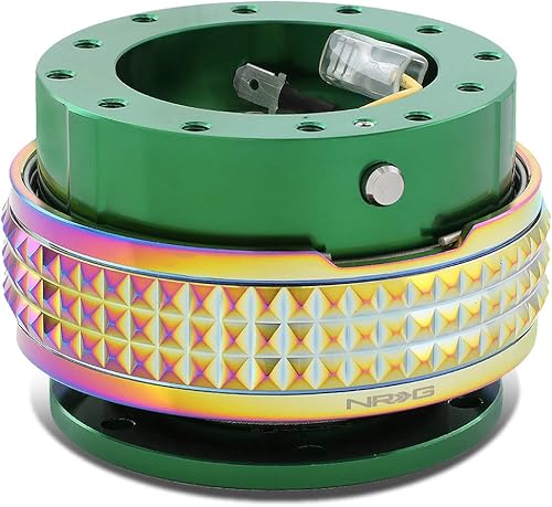 Miniatura 9 de NRG Innovations SRK-210GNGL Kit de liberación rápida (cuerpo verde  anillo pirámide que brilla en la oscuridad)