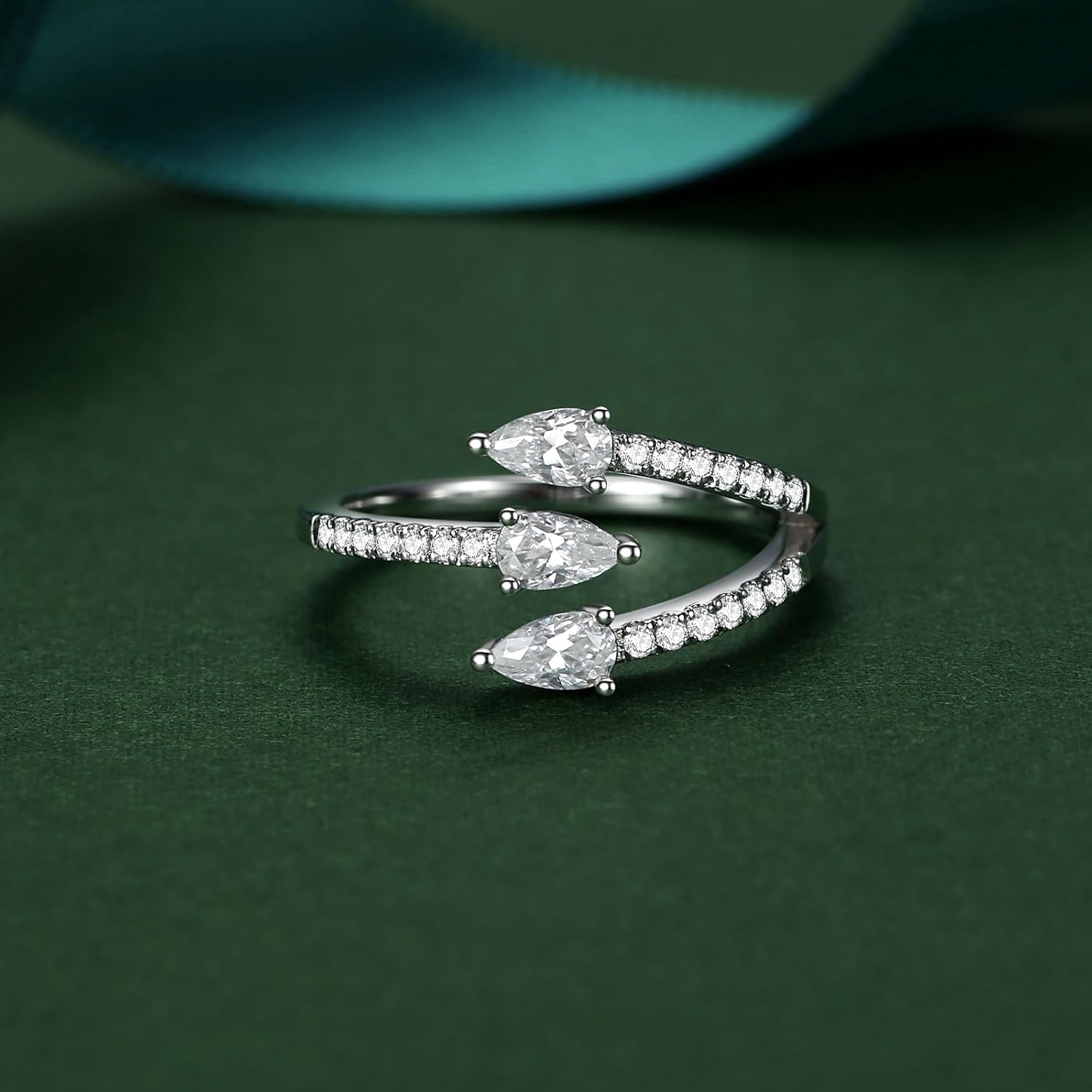 Moissanite Rings for Women D Color 925 Sterling Silver with 18K White Gold Plated Unique Wedding Promise Ring Engagement Ring