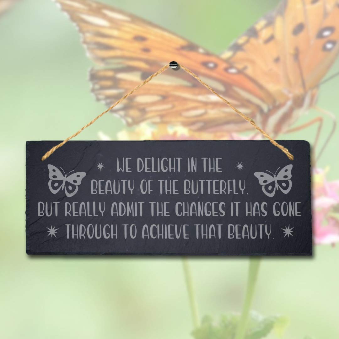 Stukk Welcome Butterfly Effect On Yard Growing Finding Hope Hanging Garden Sign (Delight in The Beauty) - Image 2