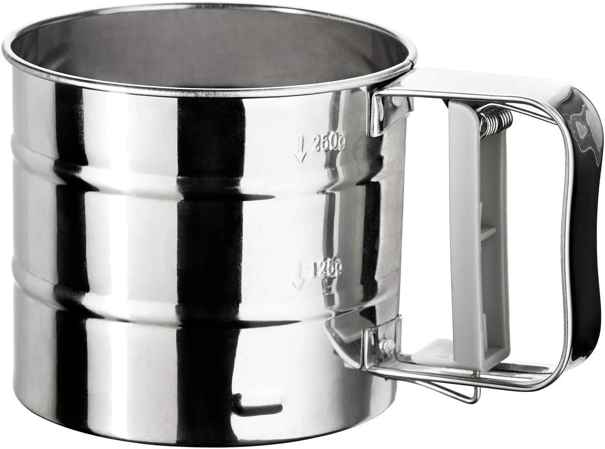 Ikea Idealisk Stainless Steel Flour Sifter, Medium, Silver