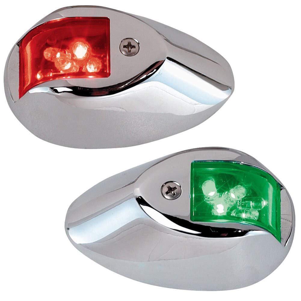 GZYF 91 * 59 * 35mm Boat Marine Navigation Bow Light Sailing LED Lamp 1 Pair For Touring Fishing Speed Pontoon Boats Stainless Steel Green & Red