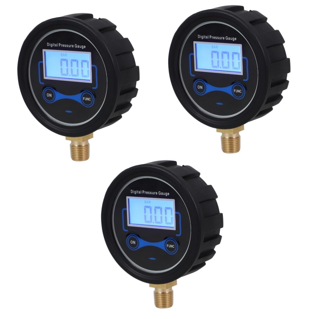 TOPBATHY 3 Pezzi Manometro Per Il Display Digitale Monitor Della Pressione Dell'auto Manometro Per Pneumatici Per Auto Misura Con Attrezzo Dispositivo Di Prova Per Auto Plastica Nero