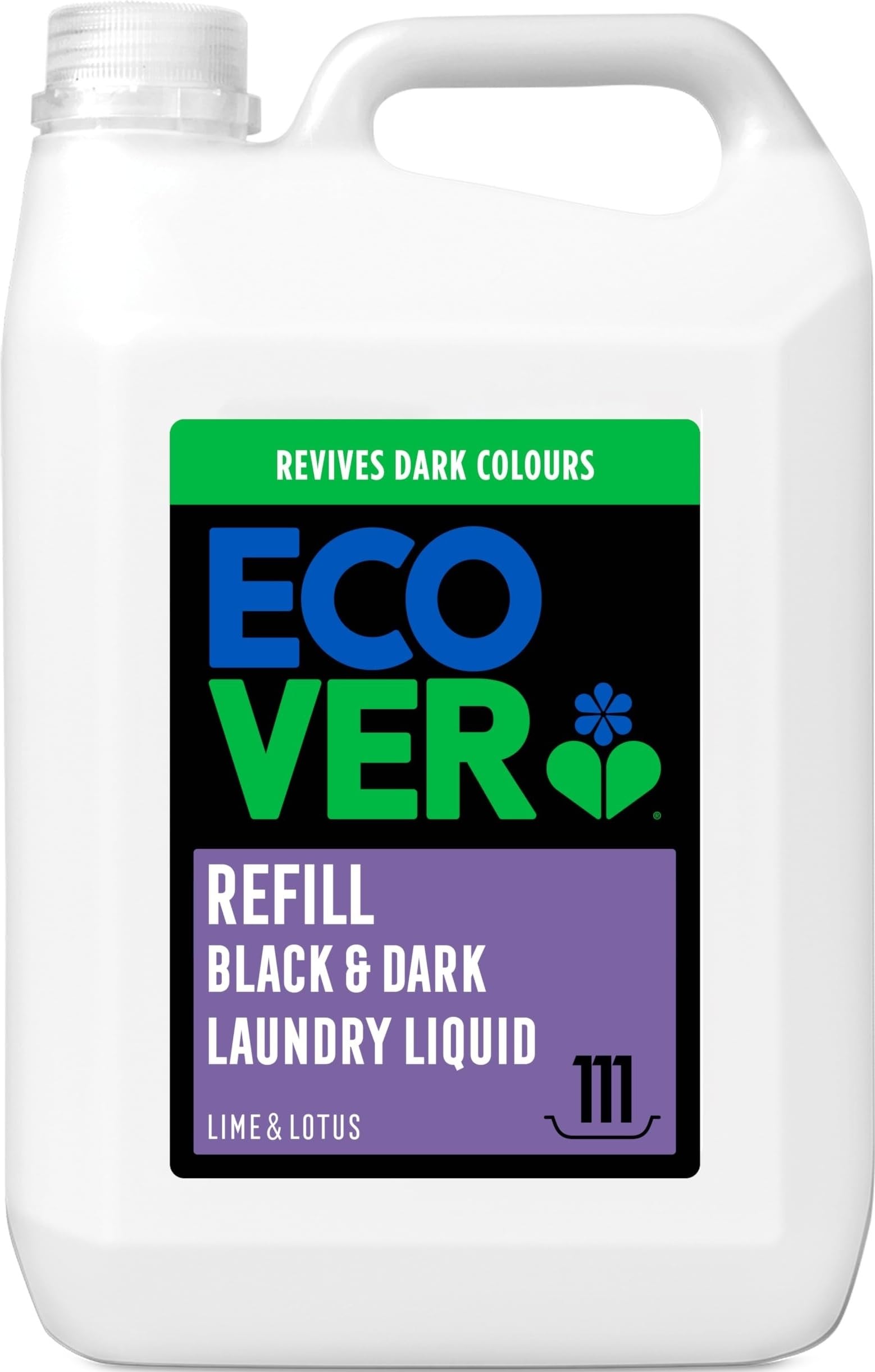 Ecover Delicate Black & Dark Laundry Liquid Refill, Lime & Lotus, 5L