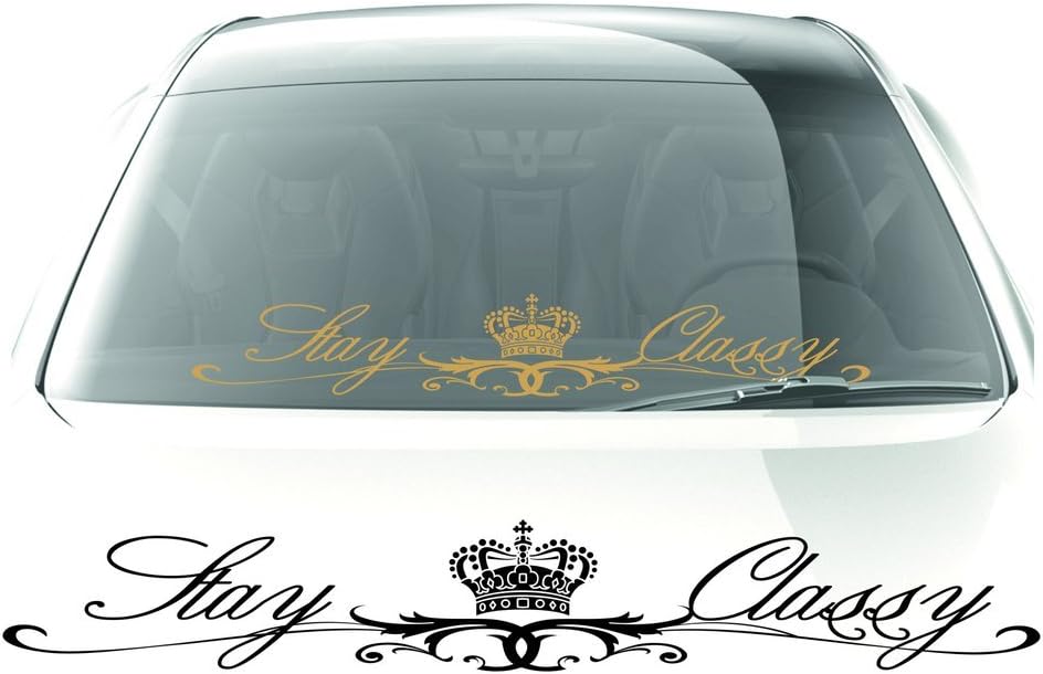 Stay Classy car Windshield Sticker Decal - Silver - 35"